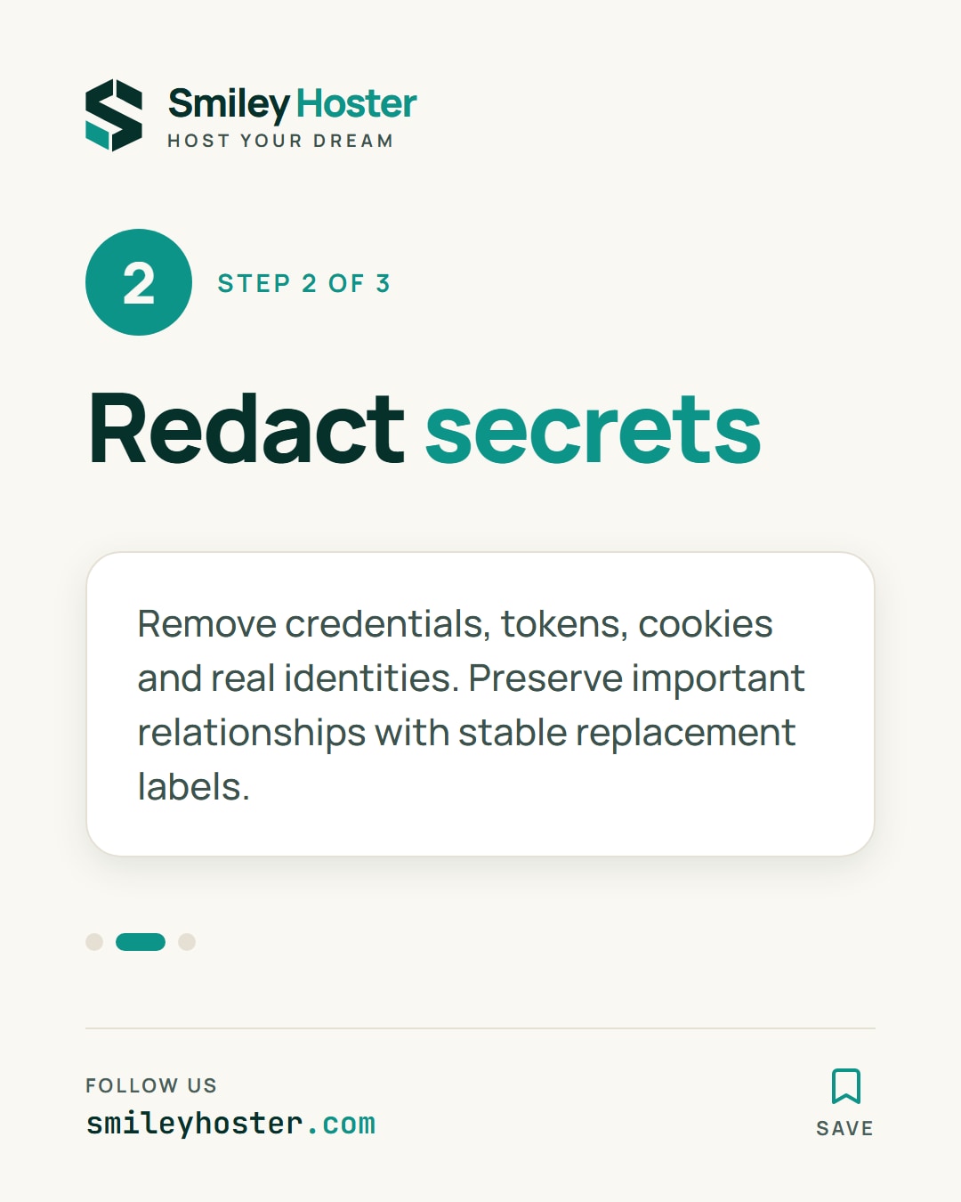 Step 2: Remove access and identity data while preserving relationships with stable replacement labels.