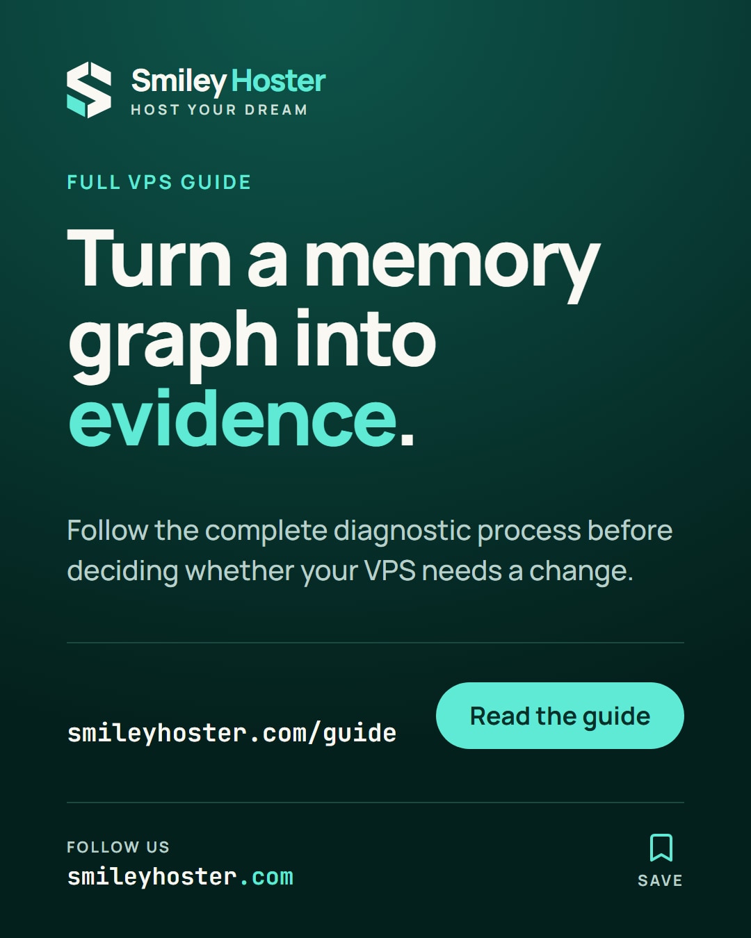 Slide 5 of 5: Full VPS guide. Turn a memory graph into evidence.. Follow the complete diagnostic process before deciding whether your VPS needs a change.